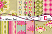 Pink Lotuses Digital Papers, a Pattern Graphic by InkBite Designs (Thumbnail 1 of 4)