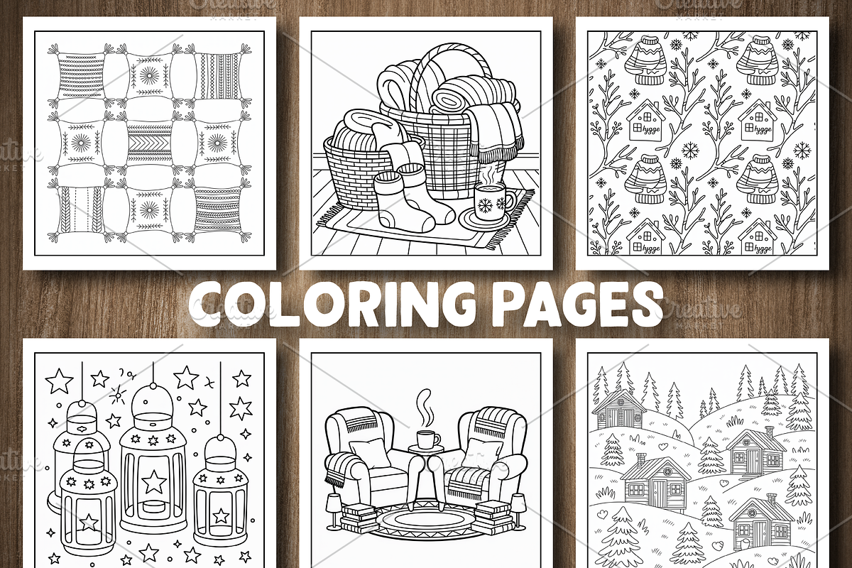 Hygge Pattern Coloring Pages