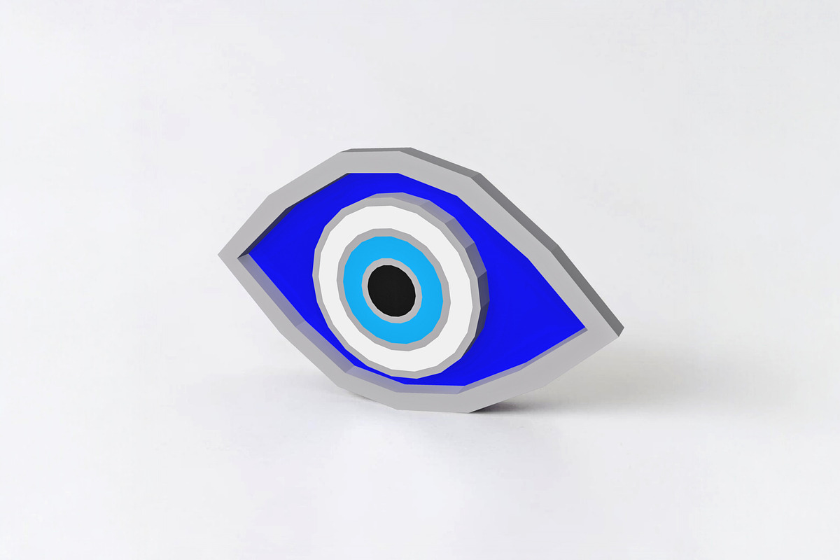 Evil eye charm - 3d papercraft, a Print Template by PAPER amaze (Photo 4 of 5)