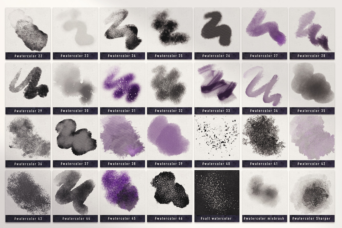 Brush Pack - Ink and Watercolor - PS, a Brush Add-On by ZiziMarket (Photo 6 of 8)