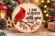 Red Cardinal Christmas Laser Cut SVG, a Seasonal Illustration by Canvas Craft (Thumbnail 3 of 6)