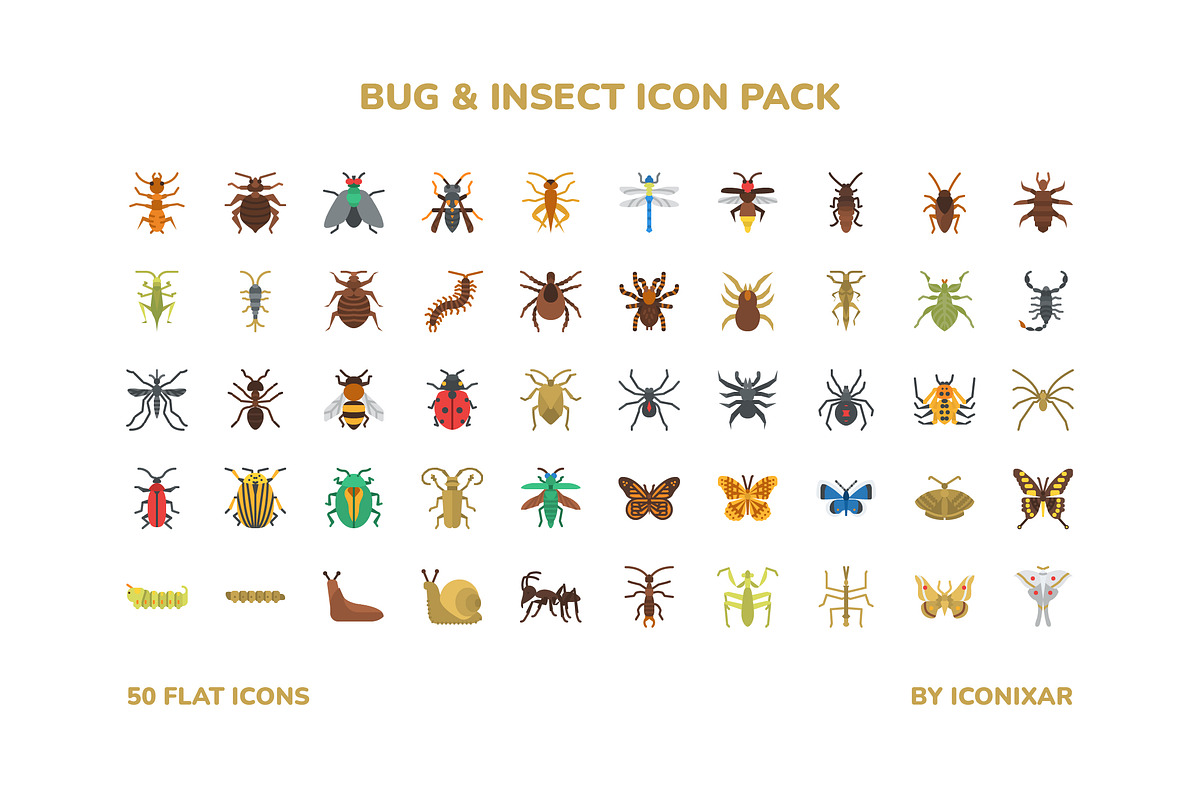 Bug & Insect Icon Pack, an Outline Icon by Iconixar & Friends (Photo 2 of 3)