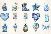 Patchwork Blue Patriotic  Clipart, an Illustration by Rose Art (Thumbnail 2 of 7)