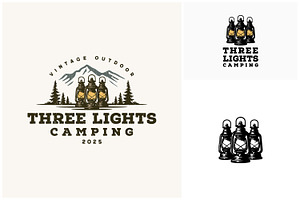 Oil Hand Lantern Mountain Pine Logo, a Branding & Logo Template by Enola99d