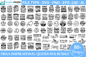 Mega Inspirational Quotes SVG Bundle, an Object Graphic by GraphicPicker