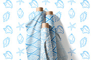 Seashells Lineart vector patterns, a Pattern Graphic by Carpet Tapete Pretzel (Thumbnail 3 of 14)