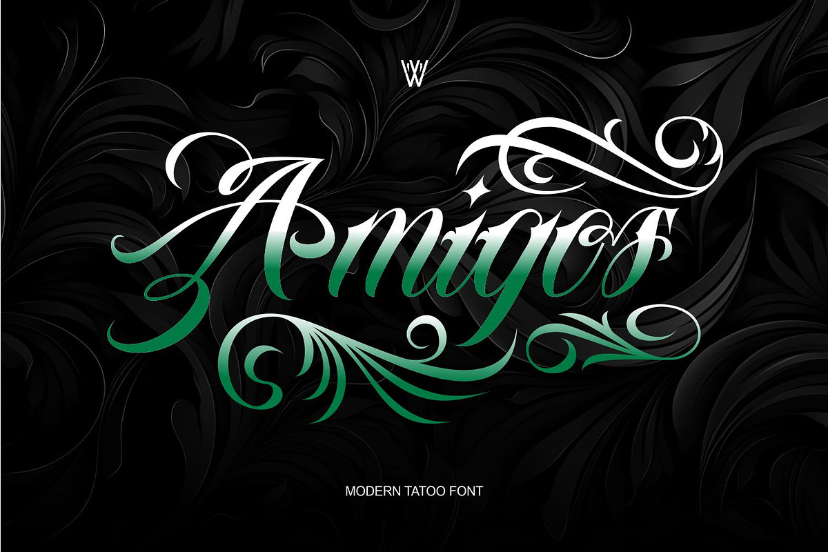Amigos Chicano Script Tattoo Font, a Script Font by WhymoreArt (Photo 1 of 13)