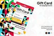 Language Course Gift Card, a Card Template by Esensifiksi.studio (Thumbnail 1 of 3)