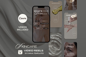 Skincare Dark Video Reels Canva