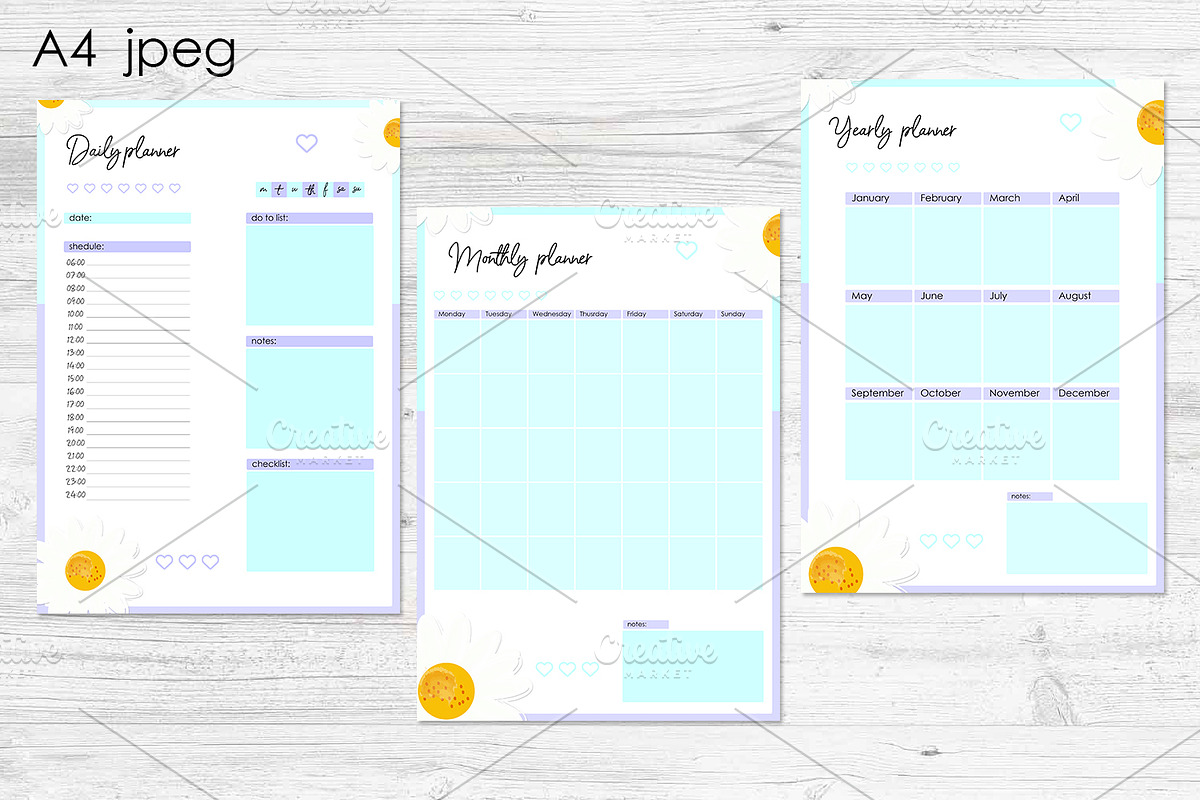 Digital Planner Templates, a Stationery Template by kh_cat (Photo 2 of 2)