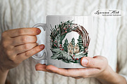 Merry Christmas Wreaths Clipart Set, a Seasonal Illustration by Leonaa art (Thumbnail 21 of 21)