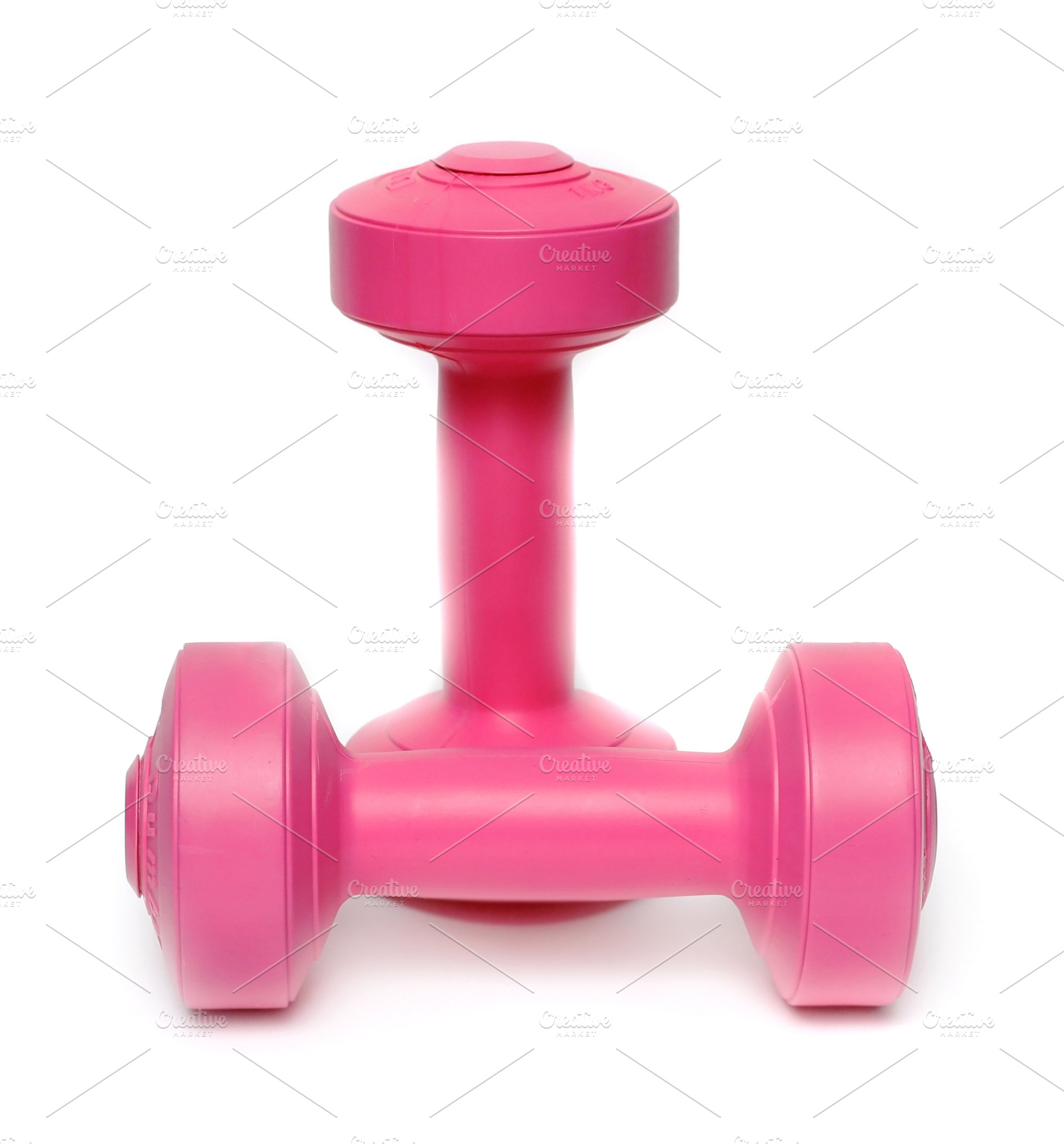 dumbbell isolated on white, a Photo by saiko3p