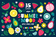 Summer Vibes Clipart & Patterns, a Seasonal Illustration by Ejevyaka (Thumbnail 6 of 8)