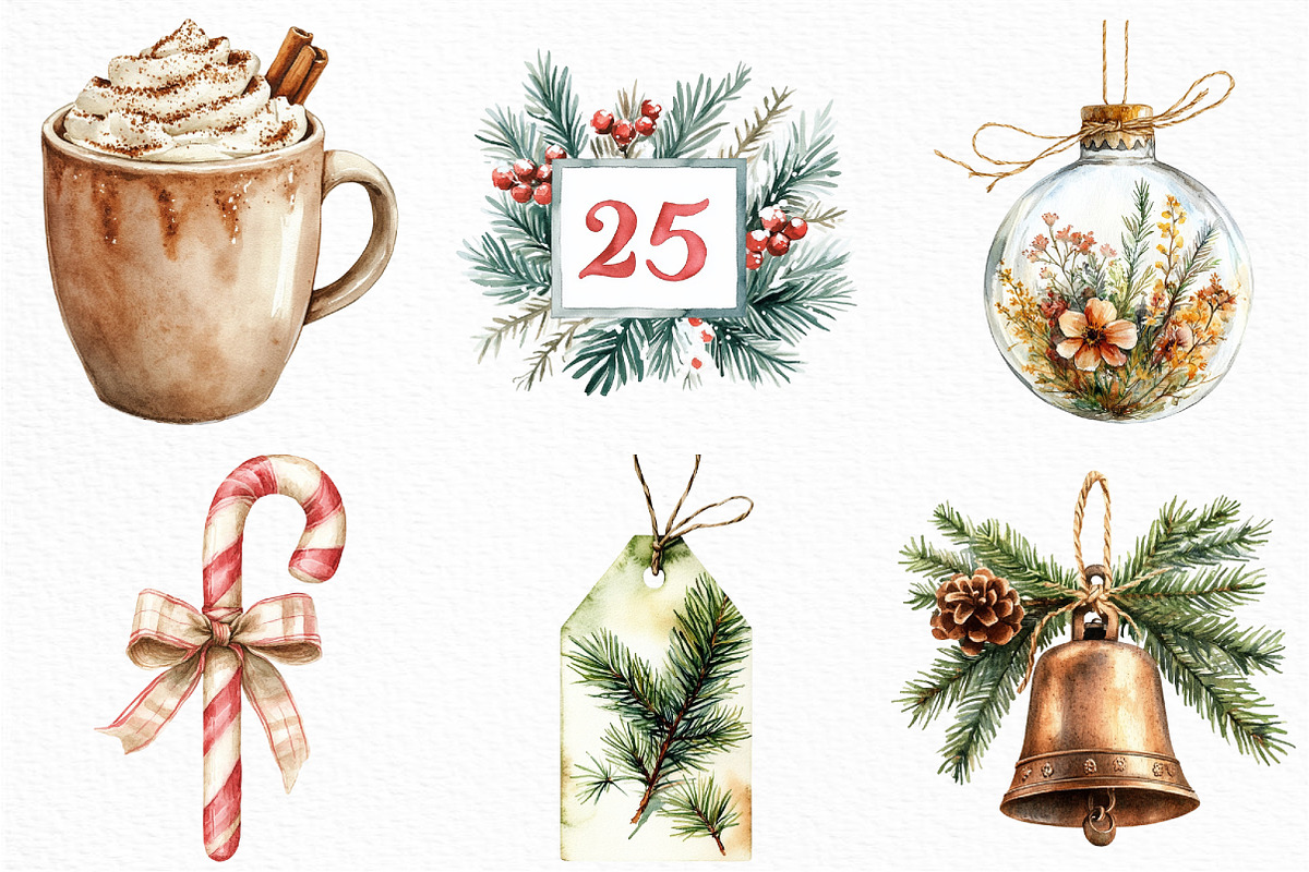 Aesthetic Christmas Clipart, an Illustration by Craft Nest (Photo 4 of 6)