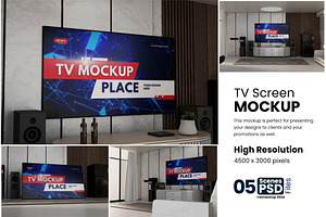 TV Screen Mockup, a Wearable Device Mockup by bimockup