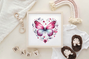 Watercolor Magical Butterfly Clipart