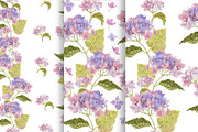 Watercolor  flowers of hydrangea, a Card Template by Nejumi (Thumbnail 3 of 5)