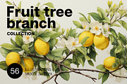 Fruit tree branch. Collection, a Food Illustration by Handmadefont (Thumbnail 1 of 12)