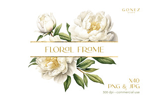 Elegant Floral Frame PNG Bundle – Pe