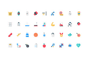Sports exercise body health icons, an Object Illustration by Lemberg Vector