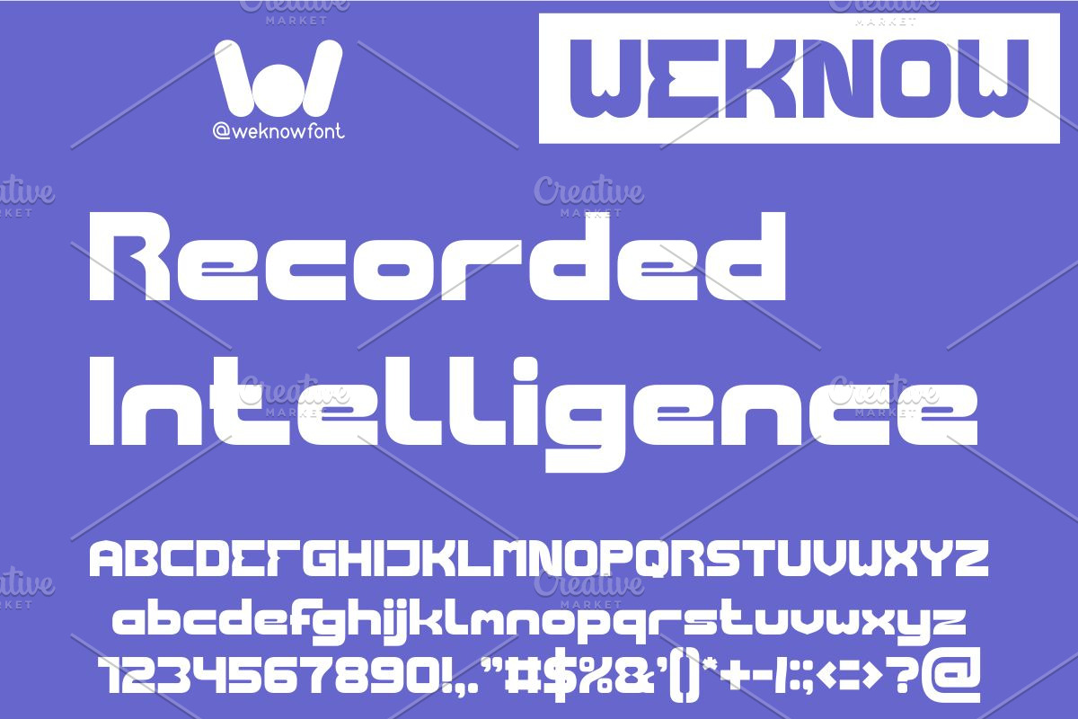 Recorded Intelligence font, a Sans Serif Font by weknow (Photo 1 of 8)