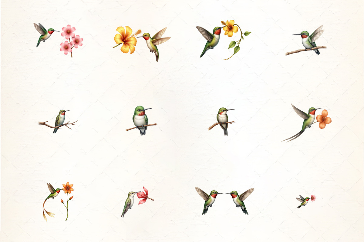 Beautiful Hummingbird Clipart, an Illustration by CrexoraLab (Photo 3 of 5)