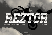 Reztor - Modern Sport Display Font, a Sans Serif Font by Flawless And Co (Thumbnail 1 of 10)
