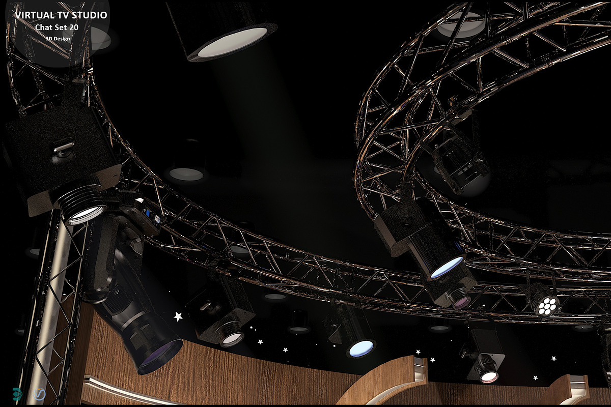 Virtual TV Studio Chat Set 20, an Architecture 3D Model by akerStudio (Photo 16 of 26)