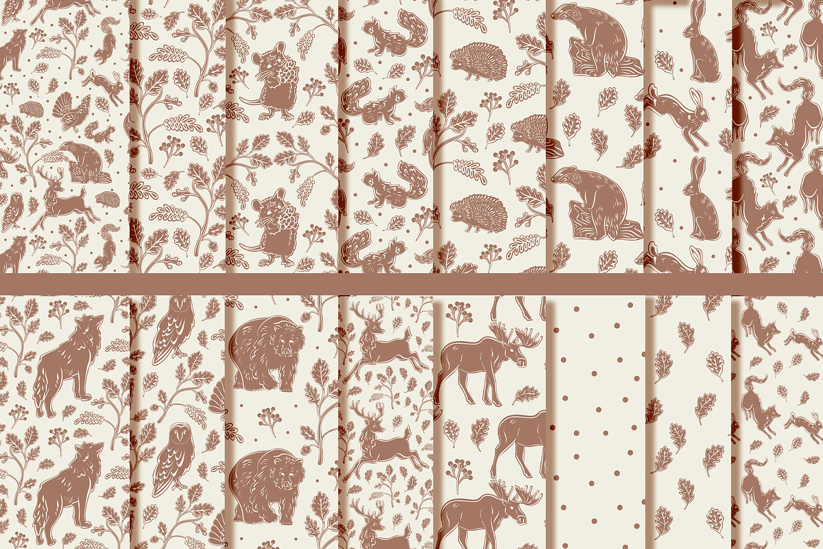 Linocut Animals rustic patterns, an Animal Illustration by Carpet Tapete Pretzel (Photo 3 of 17)