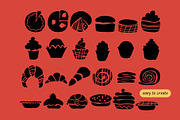 216 BAKERY CLIPART - VECTOR SHAPES, a Decorative Illustration by JuDesign (Thumbnail 8 of 21)