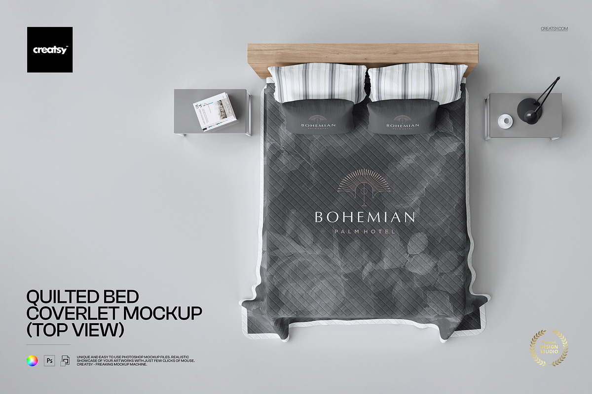 Quilted Bed Coverlet Mockup, a Household Mockup by creatsy2 (Photo 1 of 5)