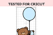 Cute Baby Bear with Balloon SVG, an Illustration by TheHitShop (Thumbnail 4 of 7)