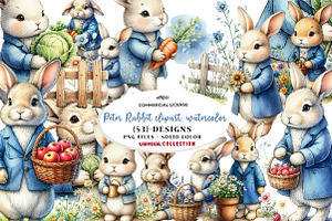 Peter Rabbit clipart, watercolor, a Seasonal Illustration by CreationArt