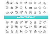 Macro Economy Icons, an Outline Icon by Tettygreen (Thumbnail 1 of 2)