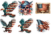 Vintage Grunge American Flag Clipart, an Illustration by DreamArtGraphic (Thumbnail 6 of 6)