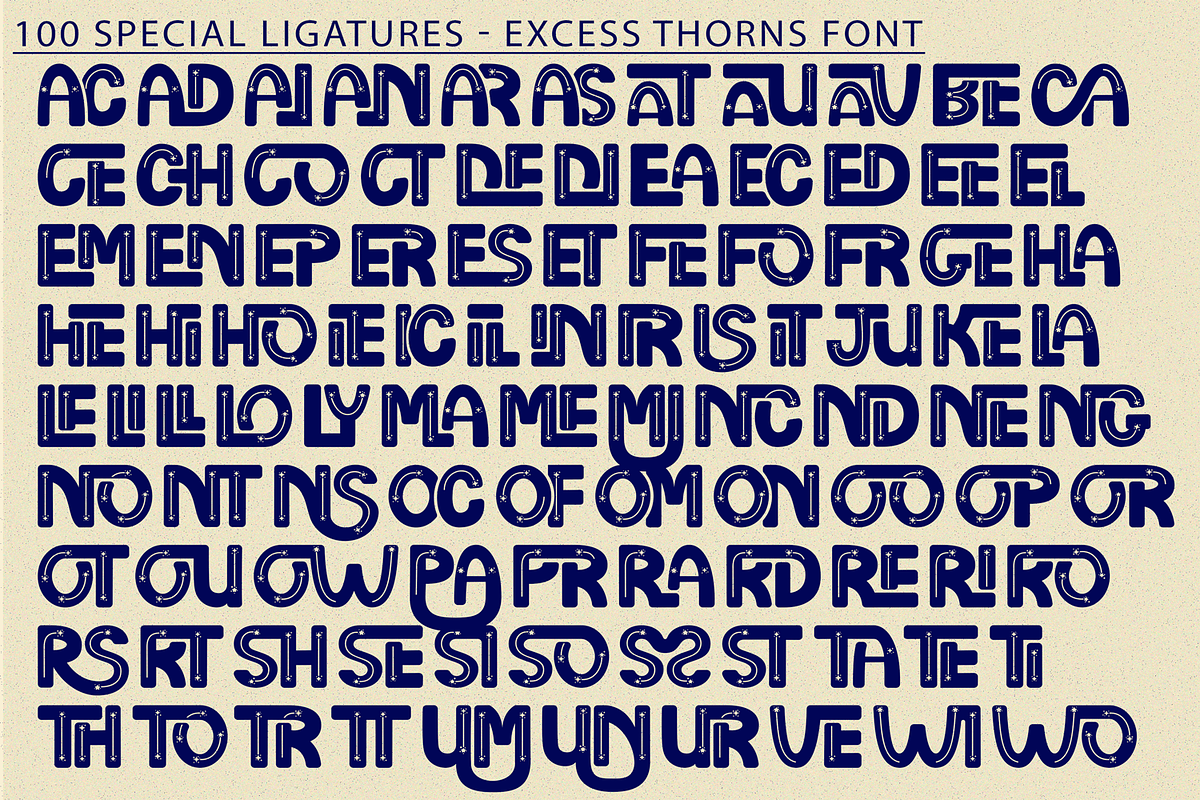 Excess Thorns - Playful Font, a Sans Serif Font by 177Studio (Photo 7 of 8)