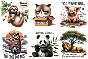 Funny Grumpy Animals Clipart Animal, an Illustration by Sublimation Artist (Thumbnail 2 of 6)