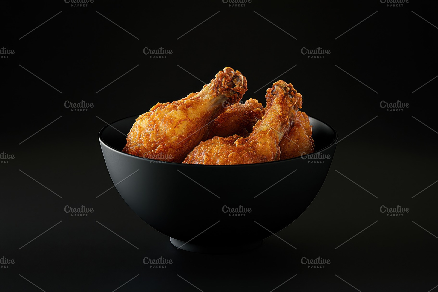 Crispy fried chicken pieces served, a Photo by Pavel_design
