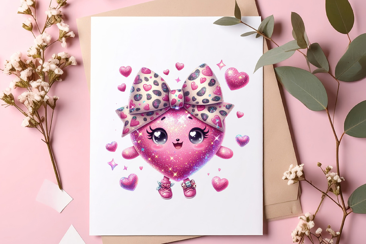 Glitter Pink Bow Heart Png, an Illustration by SinaCreation (Photo 9 of 11)