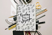 School days-clipart+lettering, an Education Illustration by Astarte_design (Thumbnail 7 of 11)