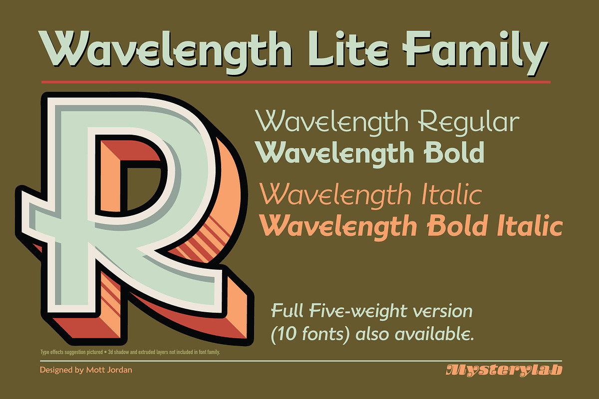 Wavelength Font Family Lite, a Sans Serif Font by Mysterylab Designs (Photo 2 of 5)