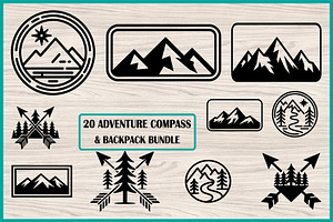 20 Adventure Compass Backpack Bundle, an Empty State Illustration by Artivon