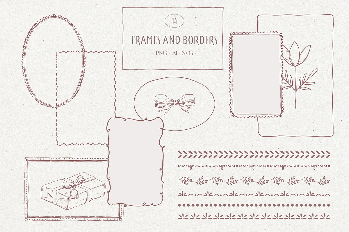 Vintage Christmas Line art winter, a Decorative Illustration by Kreker Kate (Photo 8 of 10)