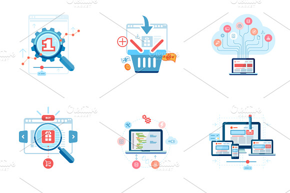 Flat Icon For Application Developmet