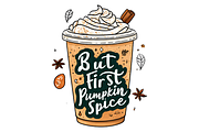 Pumpkin Spice Latte Clipart, a Decorative Illustration by stickermadness (Thumbnail 3 of 4)