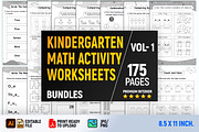 Kindergarten Math Activity Worksheet, a Print Template by Book2bees (Thumbnail 1 of 23)