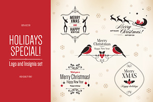 5 Christmas and New Year symbols, a Branding & Logo Template by Restaurant Menu & Logos