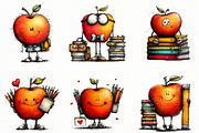 Back to School Apple Clipart Bundle, a Seasonal Illustration by Designworld (Thumbnail 2 of 7)