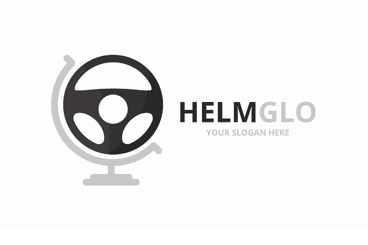 Vector car helm and globe logo, a Branding & Logo Template by GraphiShop