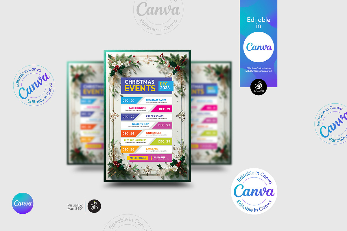 Christmas Event Schedule Flyer, a Flyer Template by Aam360 (Photo 1 of 3)
